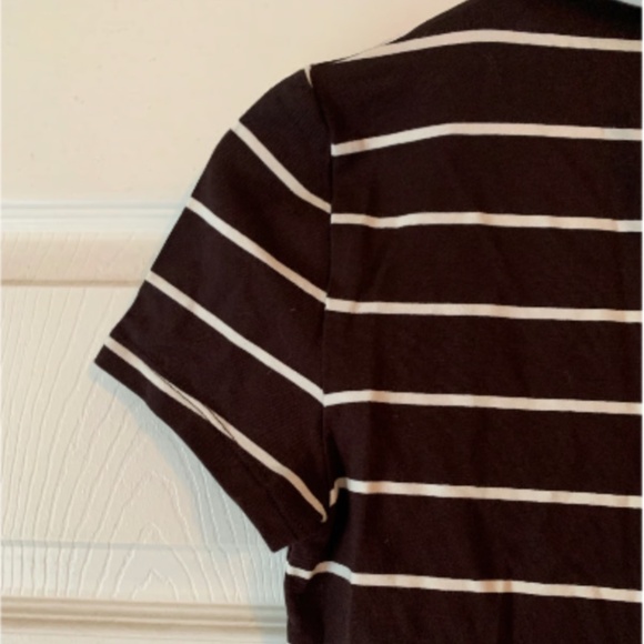 NWT Madewell Striped Dark Brown Mock Neck Small - Picture 9 of 10